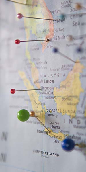 Map with Pin Asia