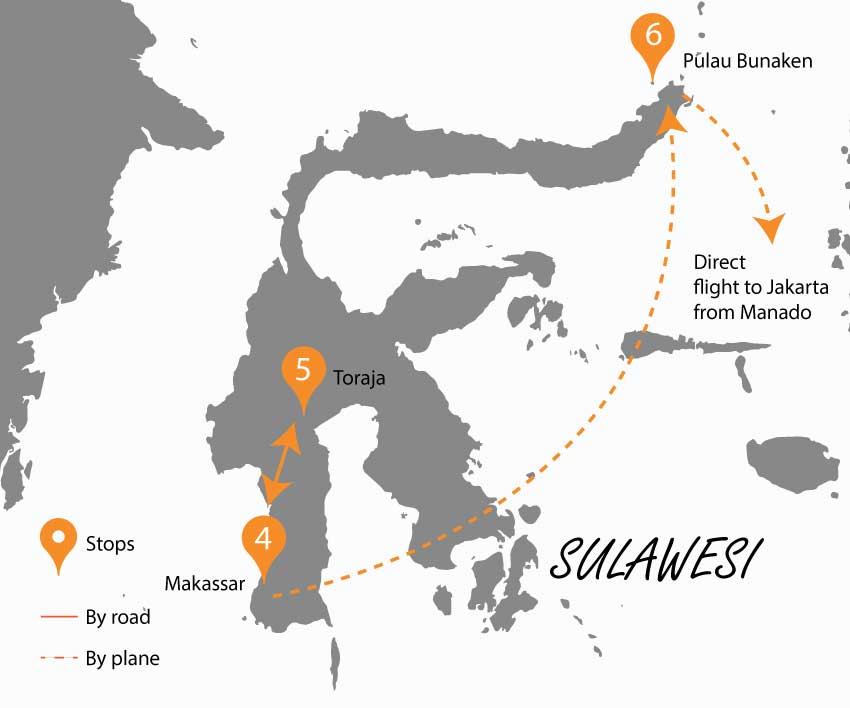 Sulawesi island part of the itinerary
